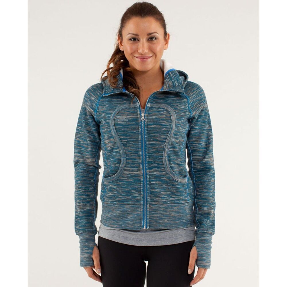 Lululemon Scuba Hoodie Wee Are From Space Printed Polar Cream Blue size 12